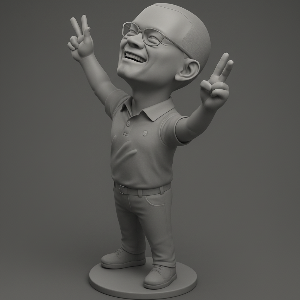 face anatomy 3d model-create 3d face model from photo_Celebrate Success: Joyful Victory Pose Figure