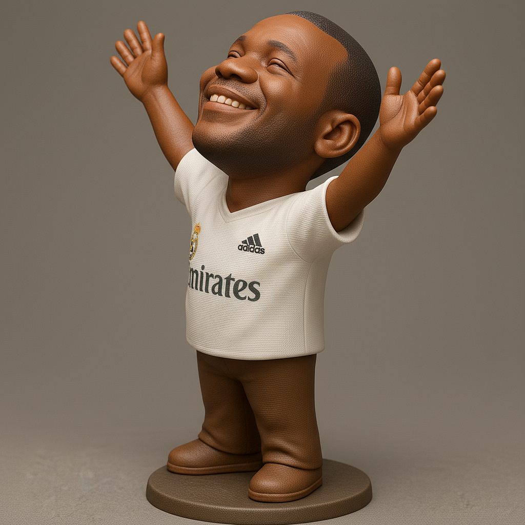 silhouette 3d printer maker-3d portrait printing_Joyful Soccer Star Figurine
