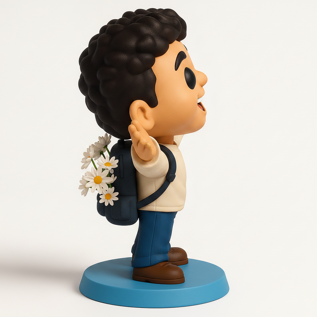 face anatomy 3d model-create 3d face model from photo_Happy Student Figurine with Daisies - Spread Joy!