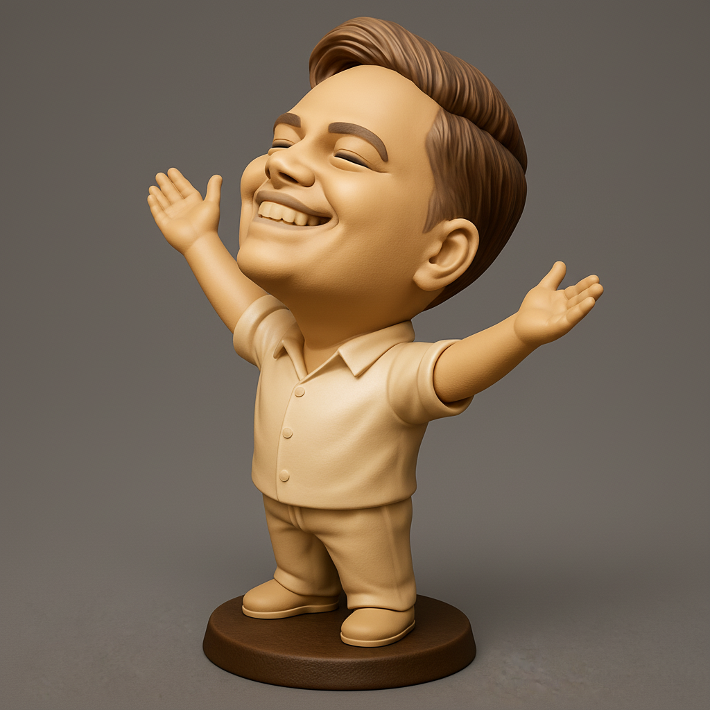 face anatomy 3d model-create 3d face model from photo_Embrace Joy: Open Arms Celebration Figure