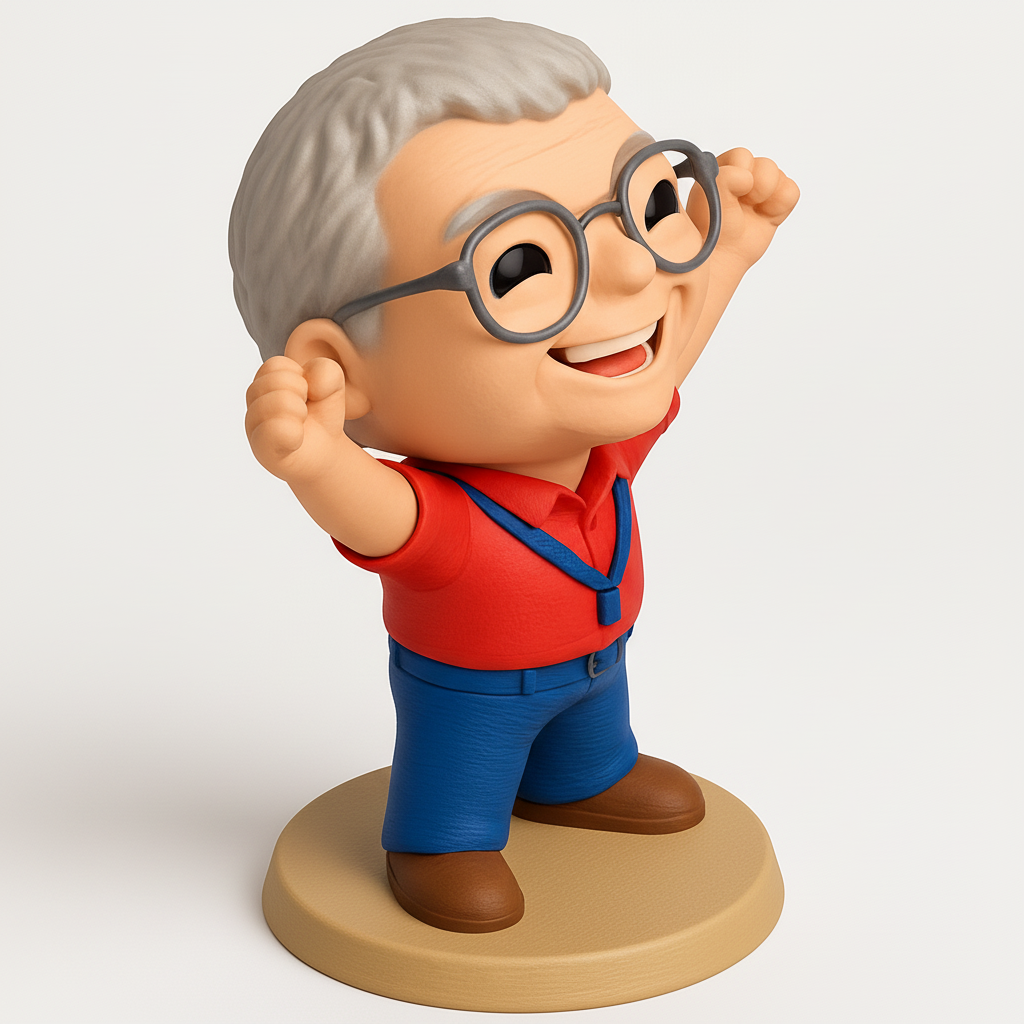 face to 3d model ai-3D portrait printing from photo_The Cheerful Champion: Bring Joy to Your Desk!