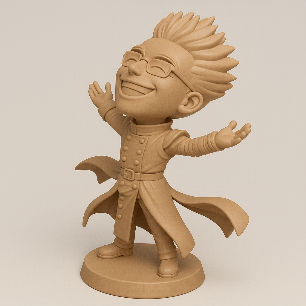 face anatomy 3d model-create 3d face model from photo_Joyful Scientist Figurine for 3D Printing