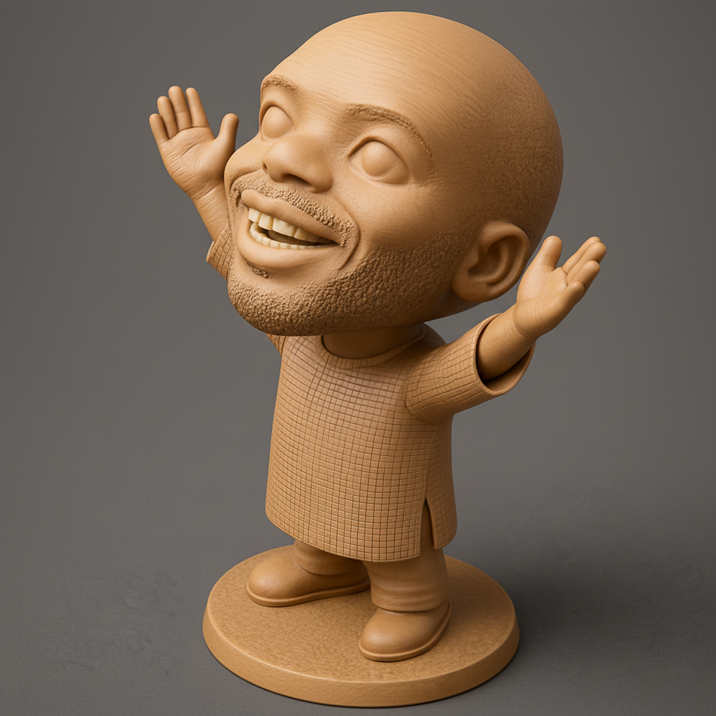 face anatomy 3d model-create 3d face model from photo_Uplifting Smiling Man Figurine - Print Your Own Joy!