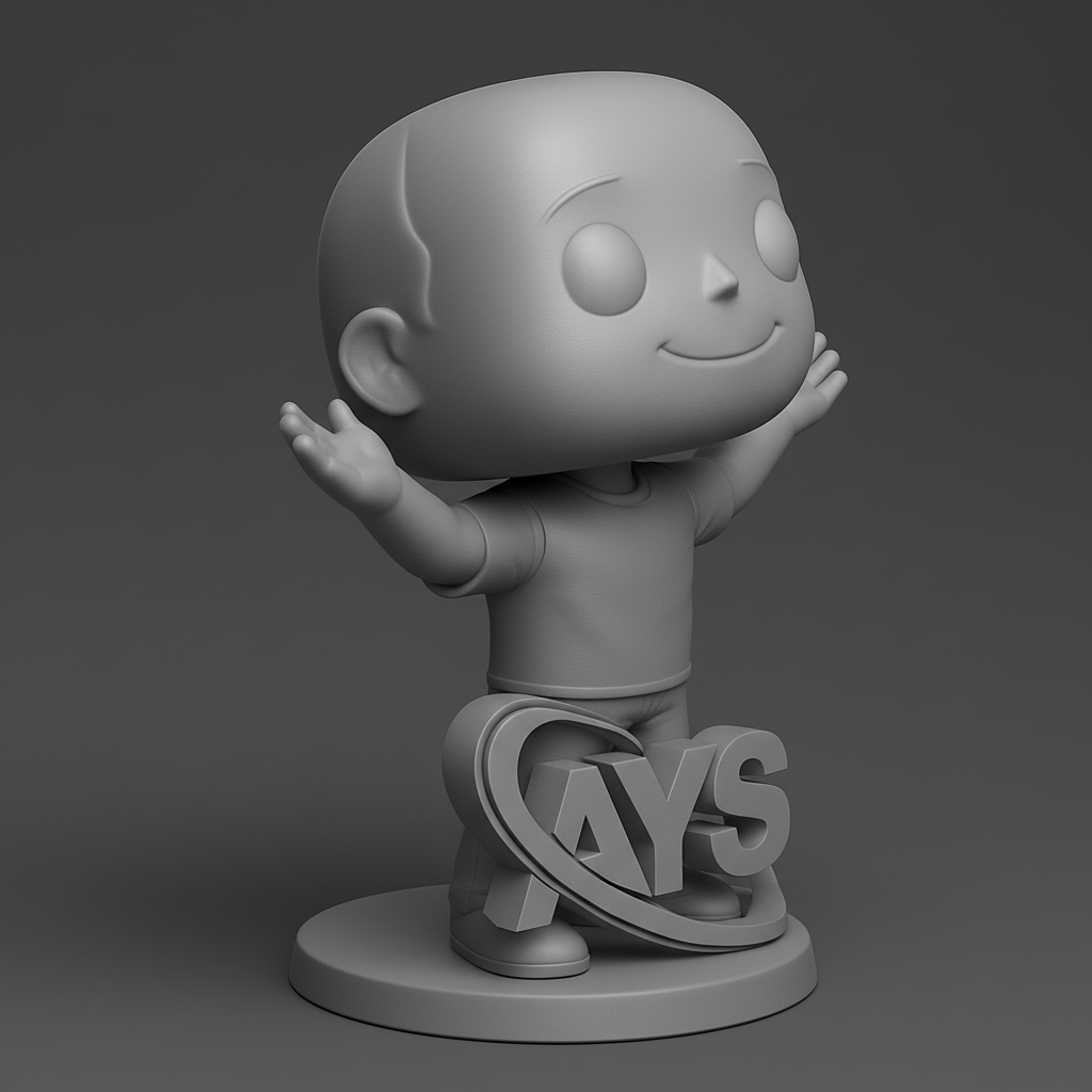 face to 3d model ai-3D portrait printing from photo_Welcoming AYS Mascot Display | Easy-Print Fun Figure