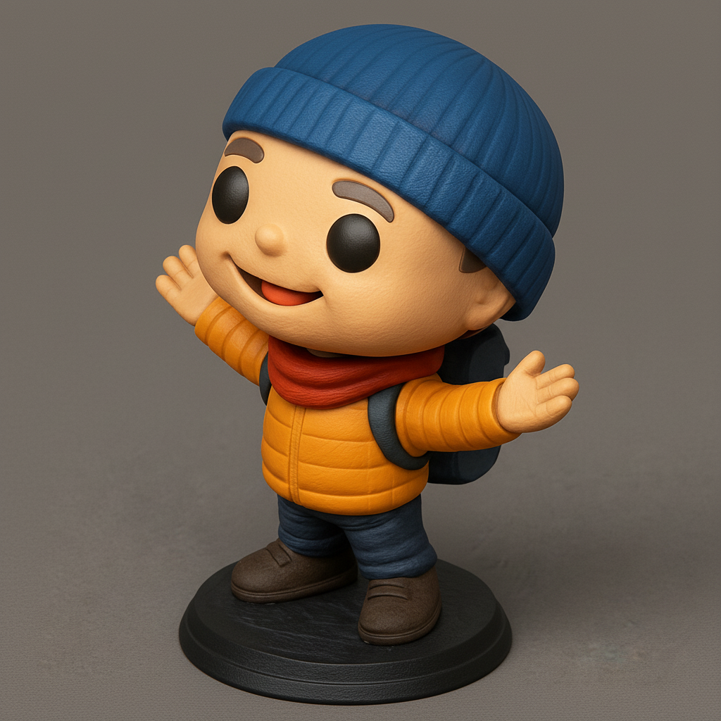 face to 3d model ai-3D portrait printing from photo_Adventure Awaits! Cheery Hiker 3D Print Figurine