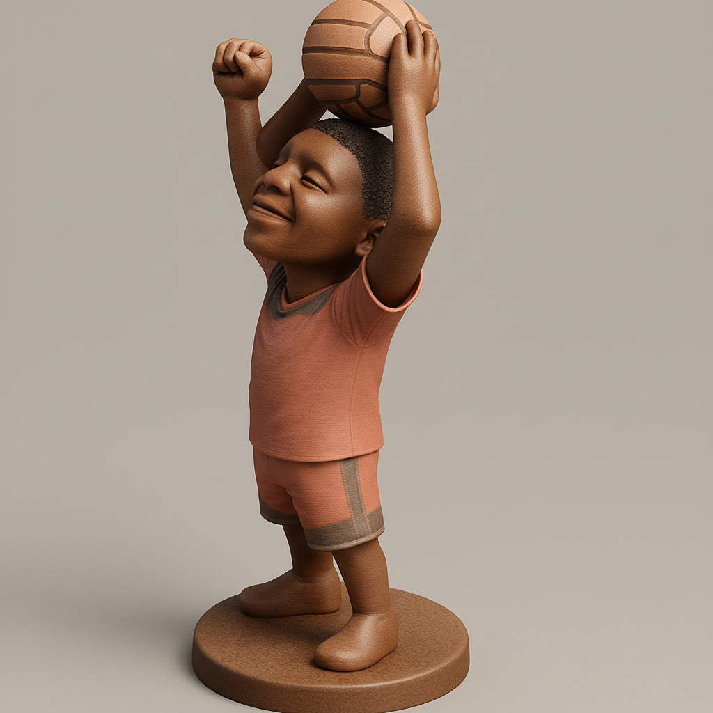 silhouette 3d printer maker-3d portrait printing_Little Champion Statue: Celebrate Sports & Joy