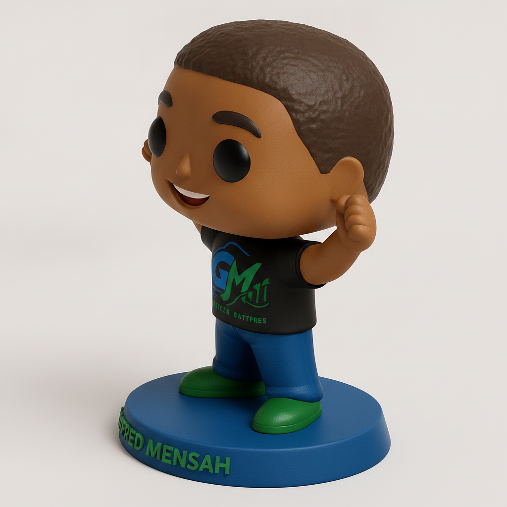 face to 3d model ai-3D portrait printing from photo_Godfred Mensah Funko-Style Victory Figurine