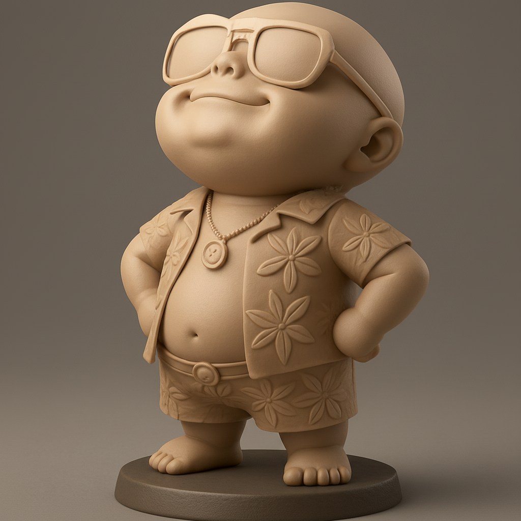 face anatomy 3d model-create 3d face model from photo_Sunny Vibes Dude: Fun & Easy-Print Desk Decor