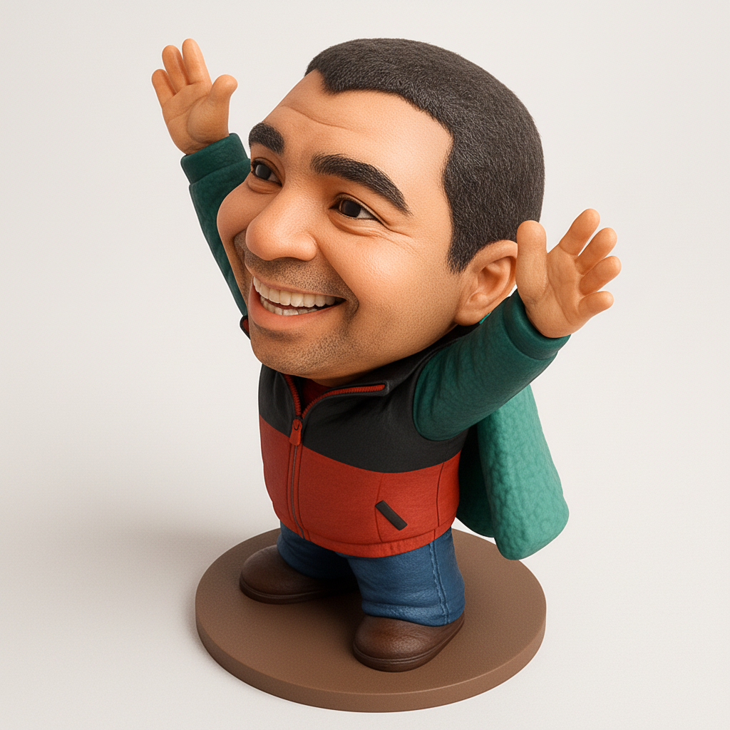 face anatomy 3d model-create 3d face model from photo_Happy Vibes Desk Buddy: Big Smile Character Figurine