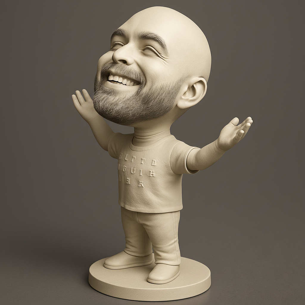 artistic statue STL-digital art figurines_Cheerful Character Figurine for 3D Printing