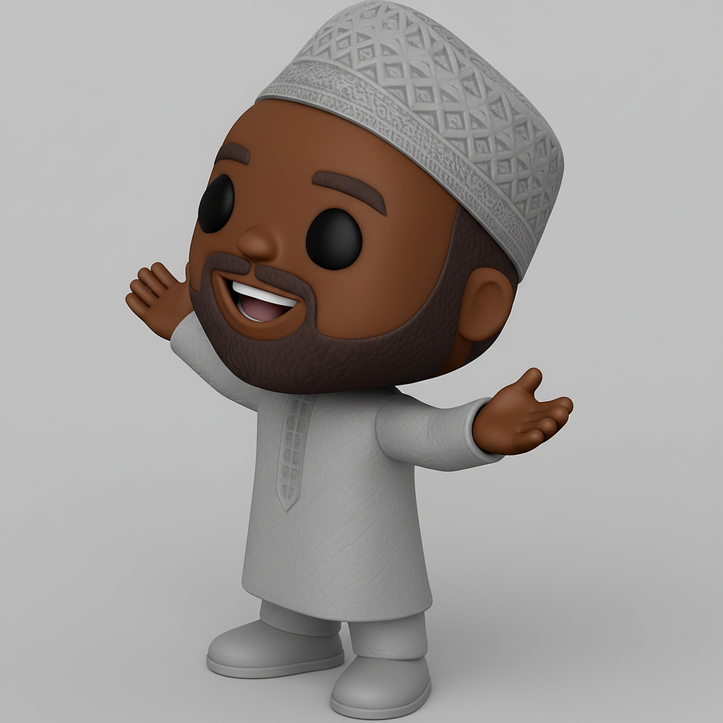 face to 3d model ai-3D portrait printing from photo_Welcoming Muslim Figurine: Happy Islamic Celebration Decor