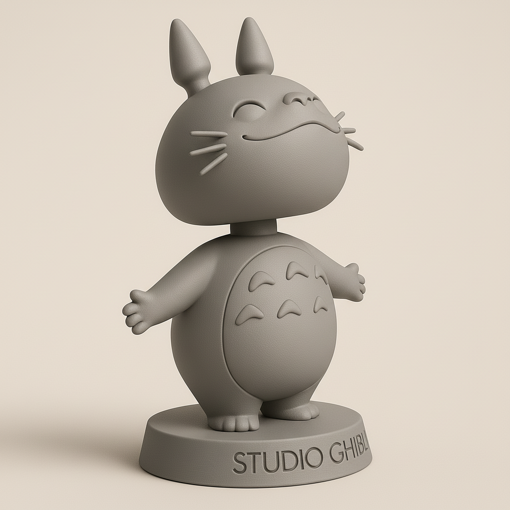 silhouette 3d printer maker-3d portrait printing_Adorable Studio Ghibli Totoro Figurine
