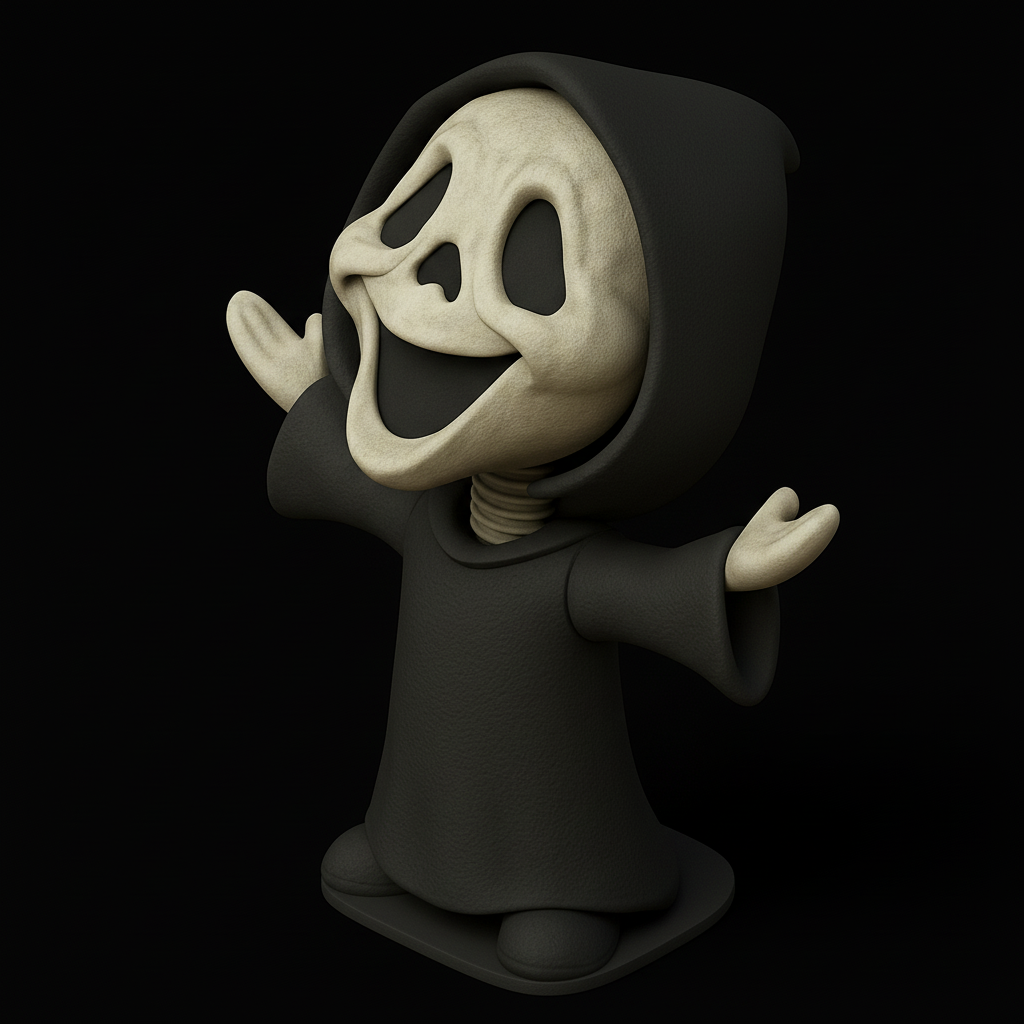face to 3d model ai-3D portrait printing from photo_Friendly Chibi Reaper! Spooky Cute Halloween Decor