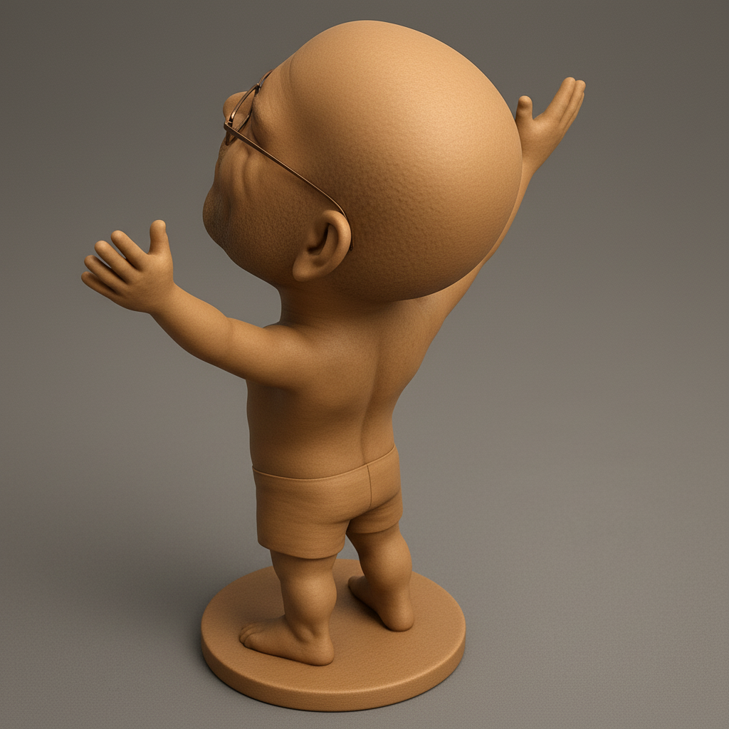 silhouette 3d printer maker-3d portrait printing_Uplifted Spirit Figurine: Celebrate Joy!