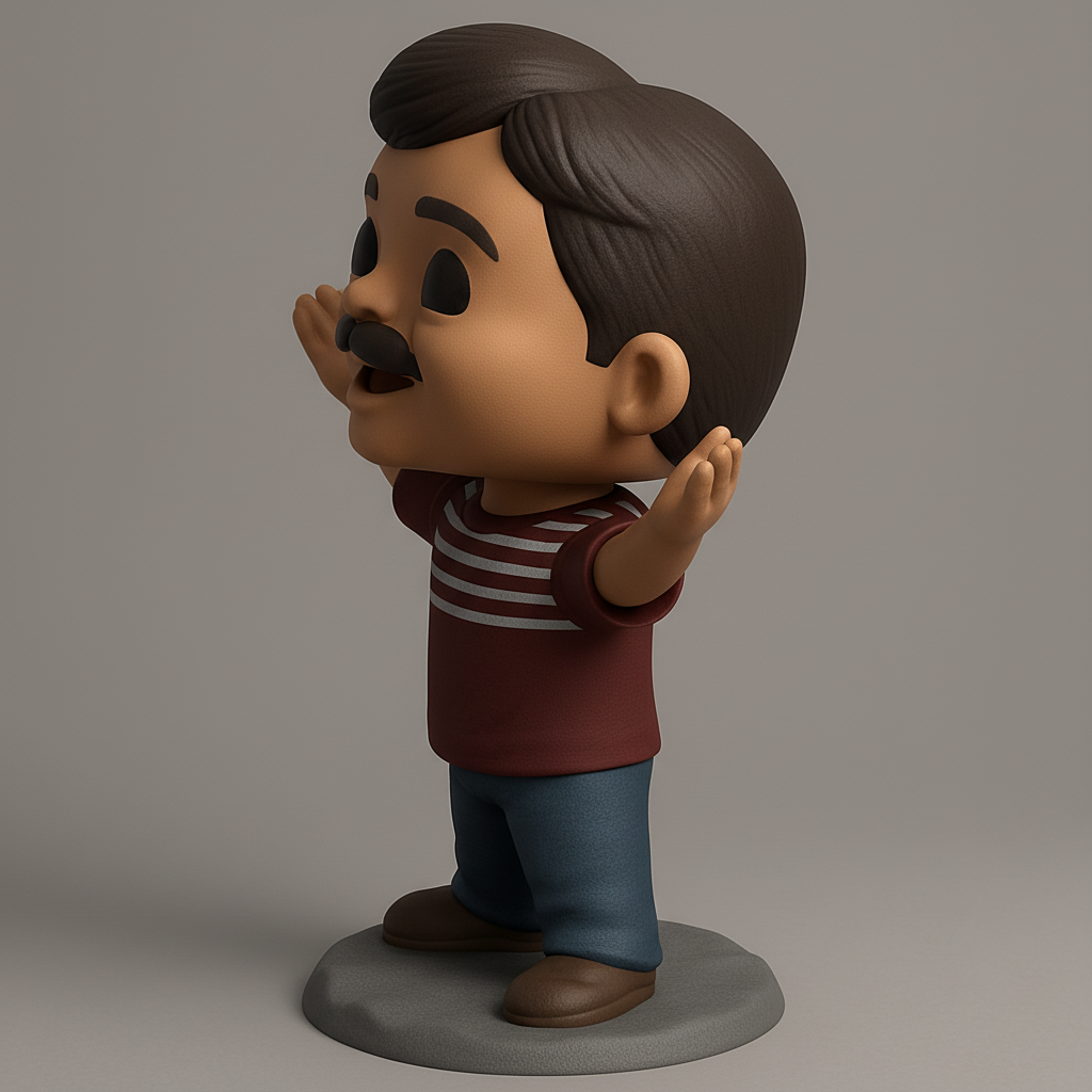 face anatomy 3d model-create 3d face model from photo_Charming Welcoming Man Figurine - Easy 3D Print!