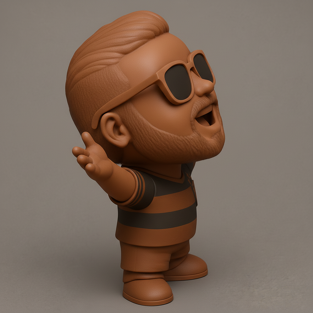 face anatomy 3d model-create 3d face model from photo_Happy Fan Collectible Figurine - Show Your Team Pride!