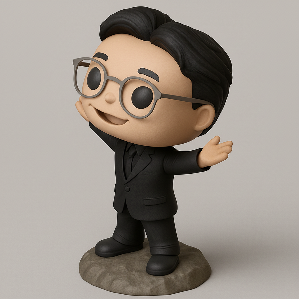 face anatomy 3d model-create 3d face model from photo_Welcoming Gentleman Pop-Style Desk Buddy Figure