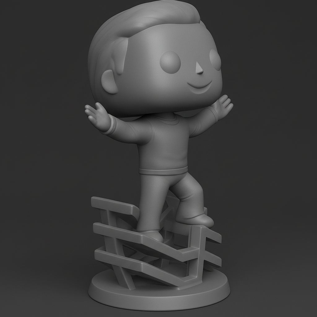 face to 3d model ai-3D portrait printing from photo_Open Arms Funko Style Display Figurine