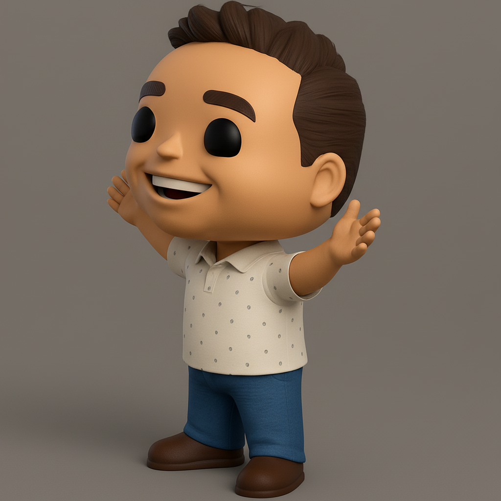 face to 3d model ai-3D portrait printing from photo_Friendly Welcoming Character Figurine - Funko Style Print