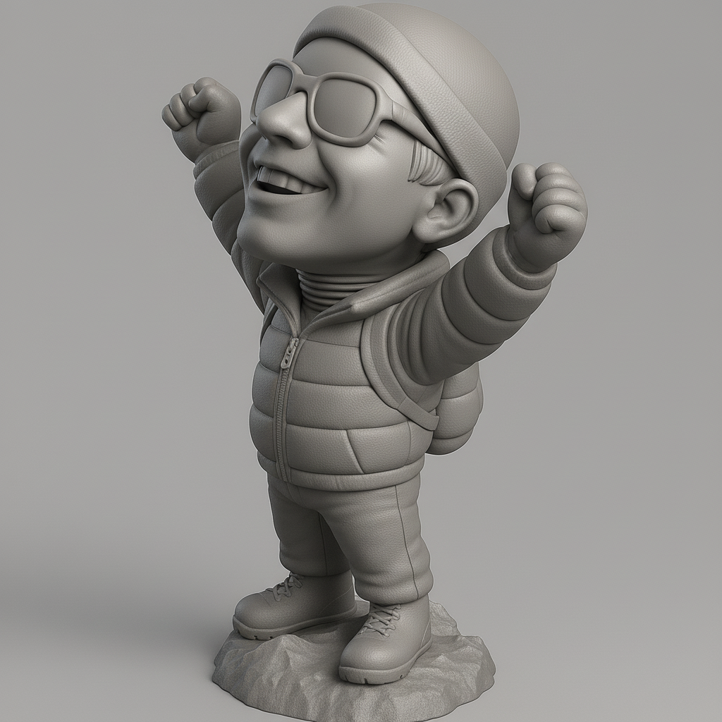 silhouette 3d printer maker-3d portrait printing_Joyful Adventurer 3D Model