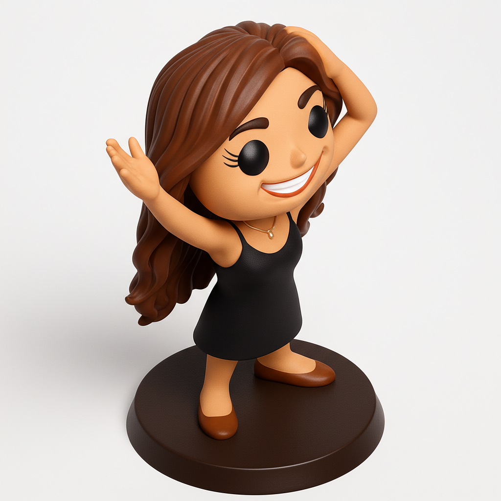 face anatomy 3d model-create 3d face model from photo_Joyful Waving Girl: Personalize Your Desk Decor!