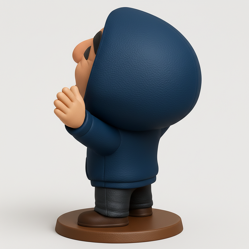 face to 3d model ai-3D portrait printing from photo_Embrace Happiness Desk Buddy - Joyful Figurine