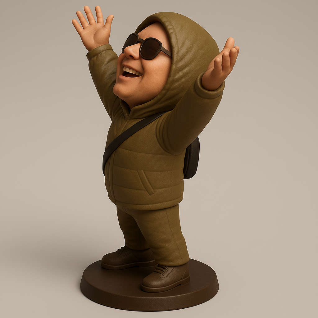 silhouette 3d printer maker-3d portrait printing_Joyful Hoodie Figurine for 3D Printing