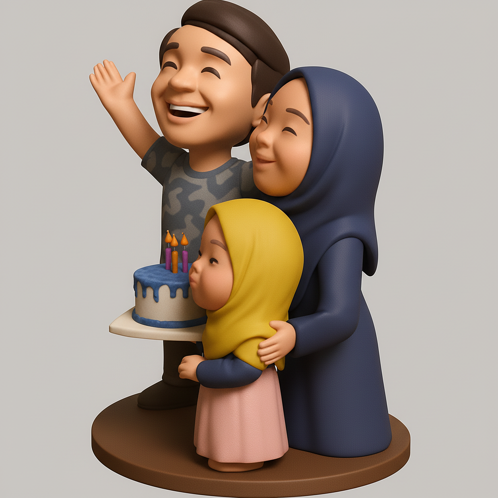 face anatomy 3d model-create 3d face model from photo_Cherished Family Birthday Statue - Love & Joyful Memories