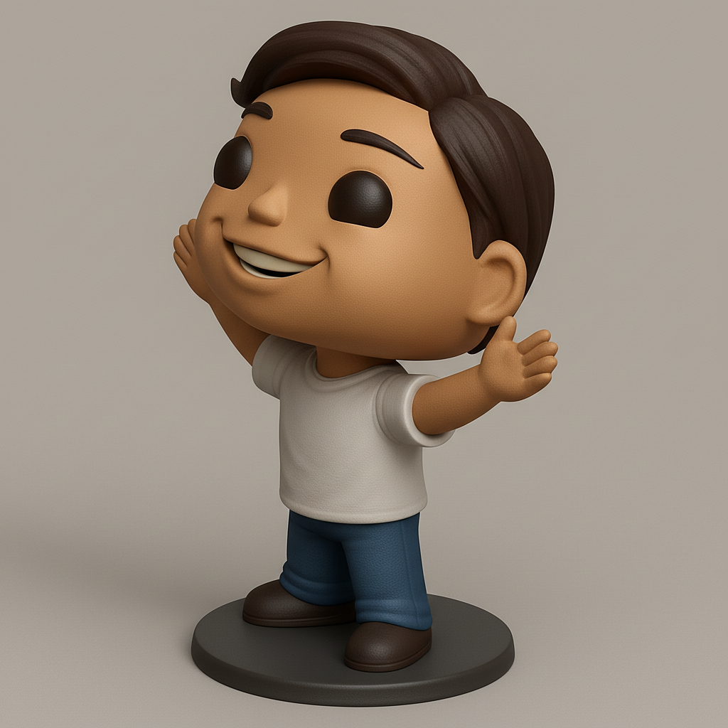 face anatomy 3d model-create 3d face model from photo_Welcoming Hug Boy Figurine - Funko Style Custom Character