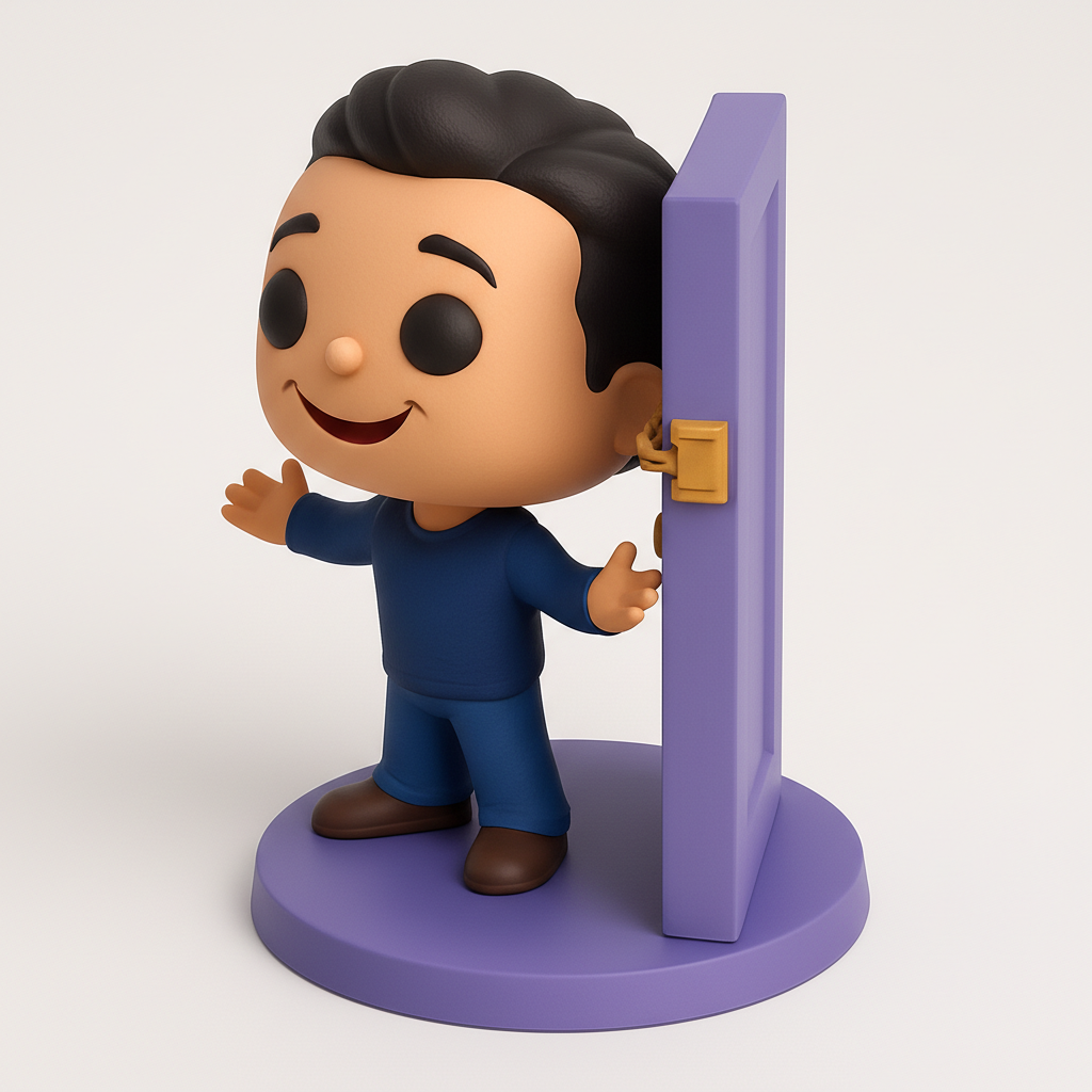 face to 3d model ai-3D portrait printing from photo_Warm Welcome Figurine with Chained Door