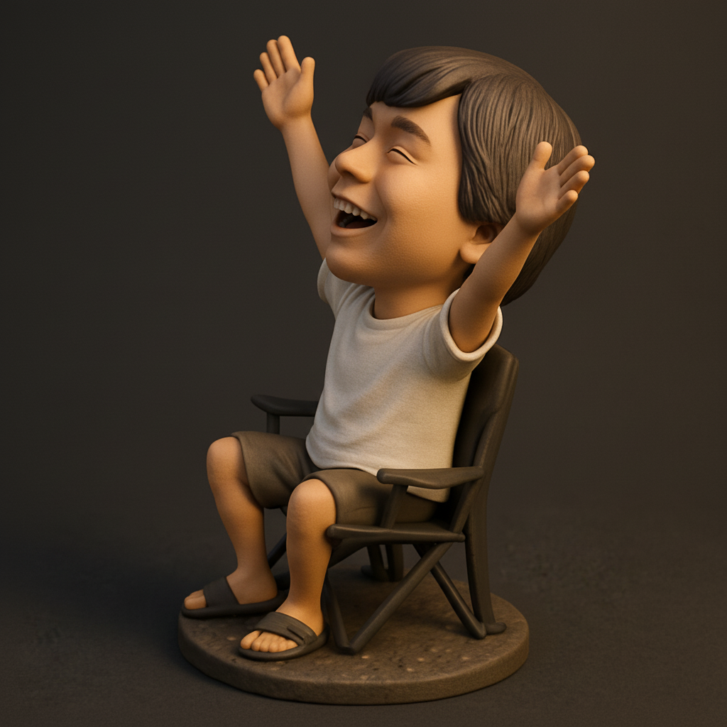 face to 3d model ai-3D portrait printing from photo_Happy Child Figurine: Spread Joyful Vibes!