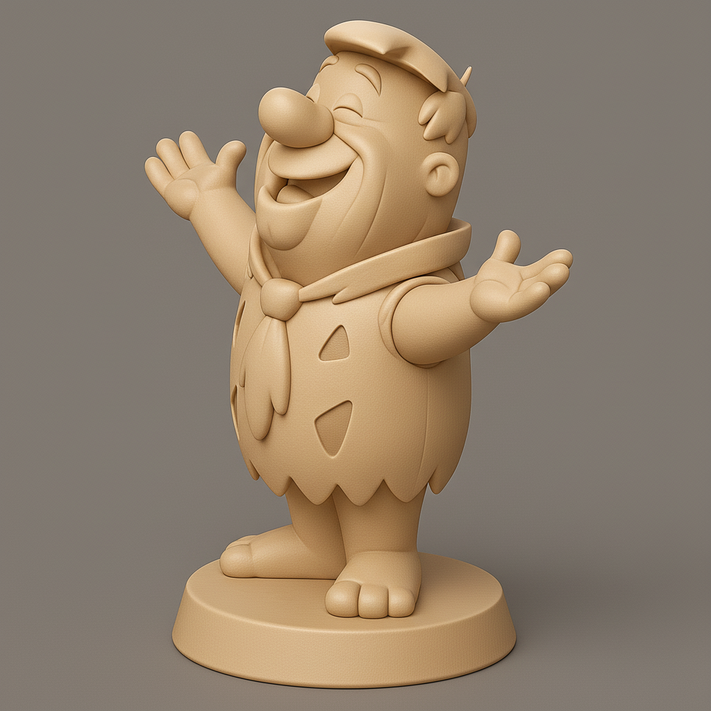 silhouette 3d printer maker-3d portrait printing_Cheerful Prehistoric Character Statue