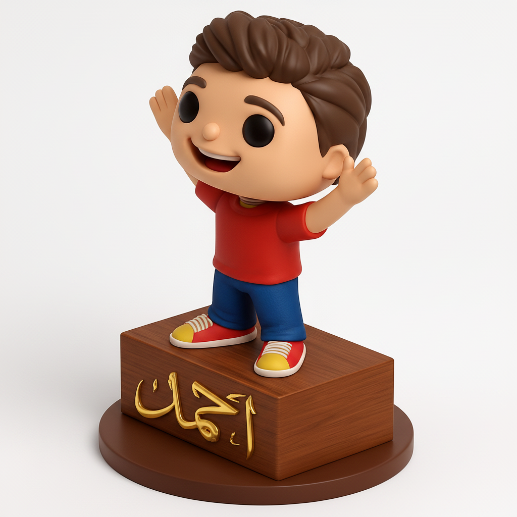 face anatomy 3d model-create 3d face model from photo_Happy Ahmad Bobblehead: Personalized Desk Buddy