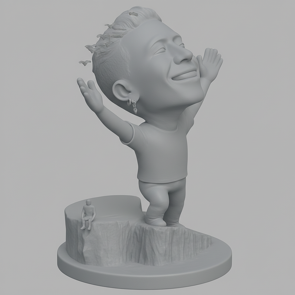silhouette 3d printer maker-3d portrait printing_Joyful Heights: Embrace Freedom 3D Print