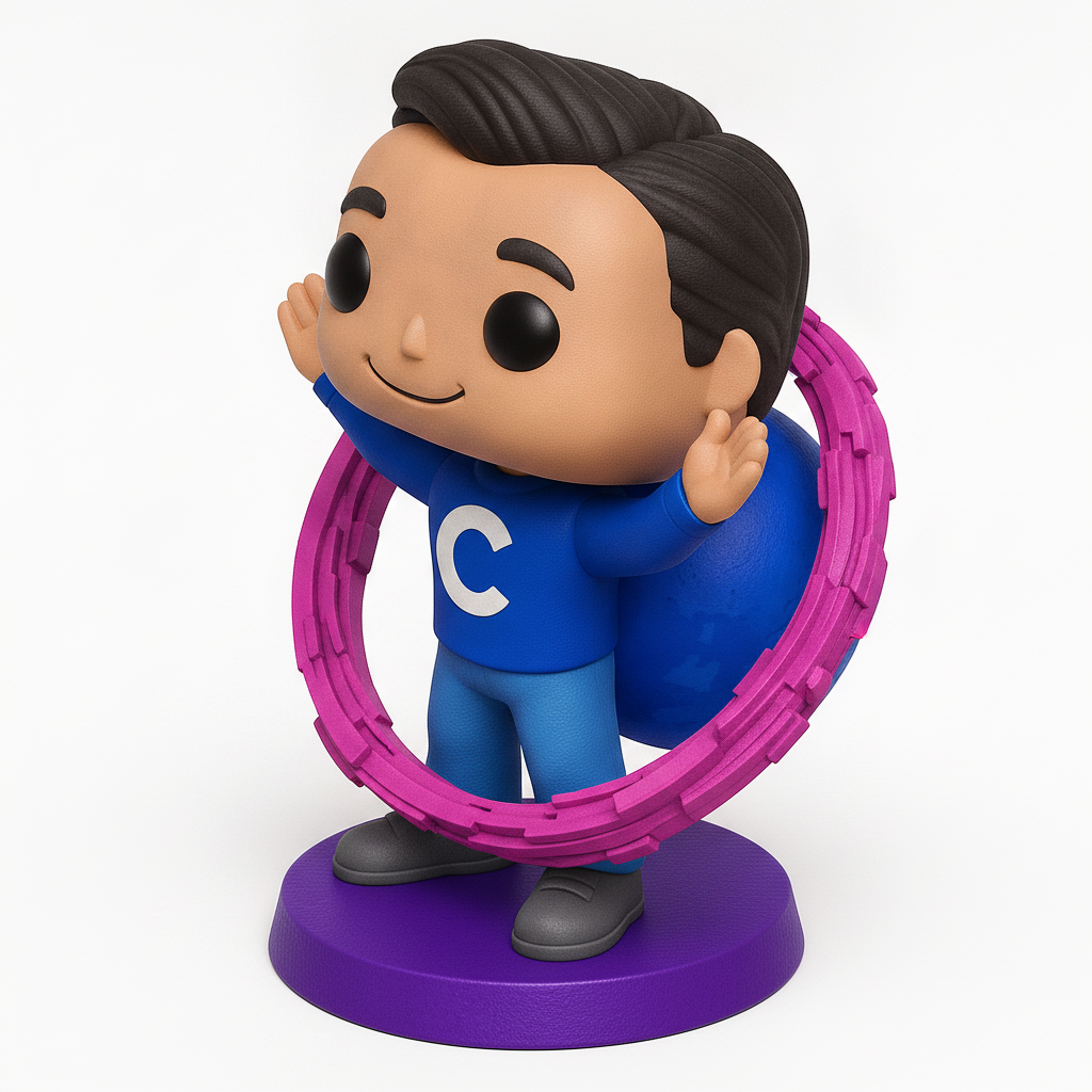 face to 3d model ai-3D portrait printing from photo_Dynamic 'C' Hero Collectible Funko-Style Figurine