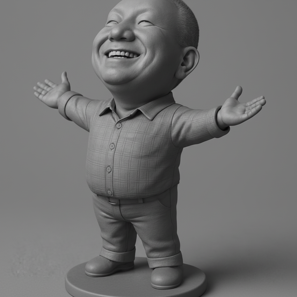 face to 3d model ai-3D portrait printing from photo_Joyful Embrace Figurine - Spread Happiness with a Print!