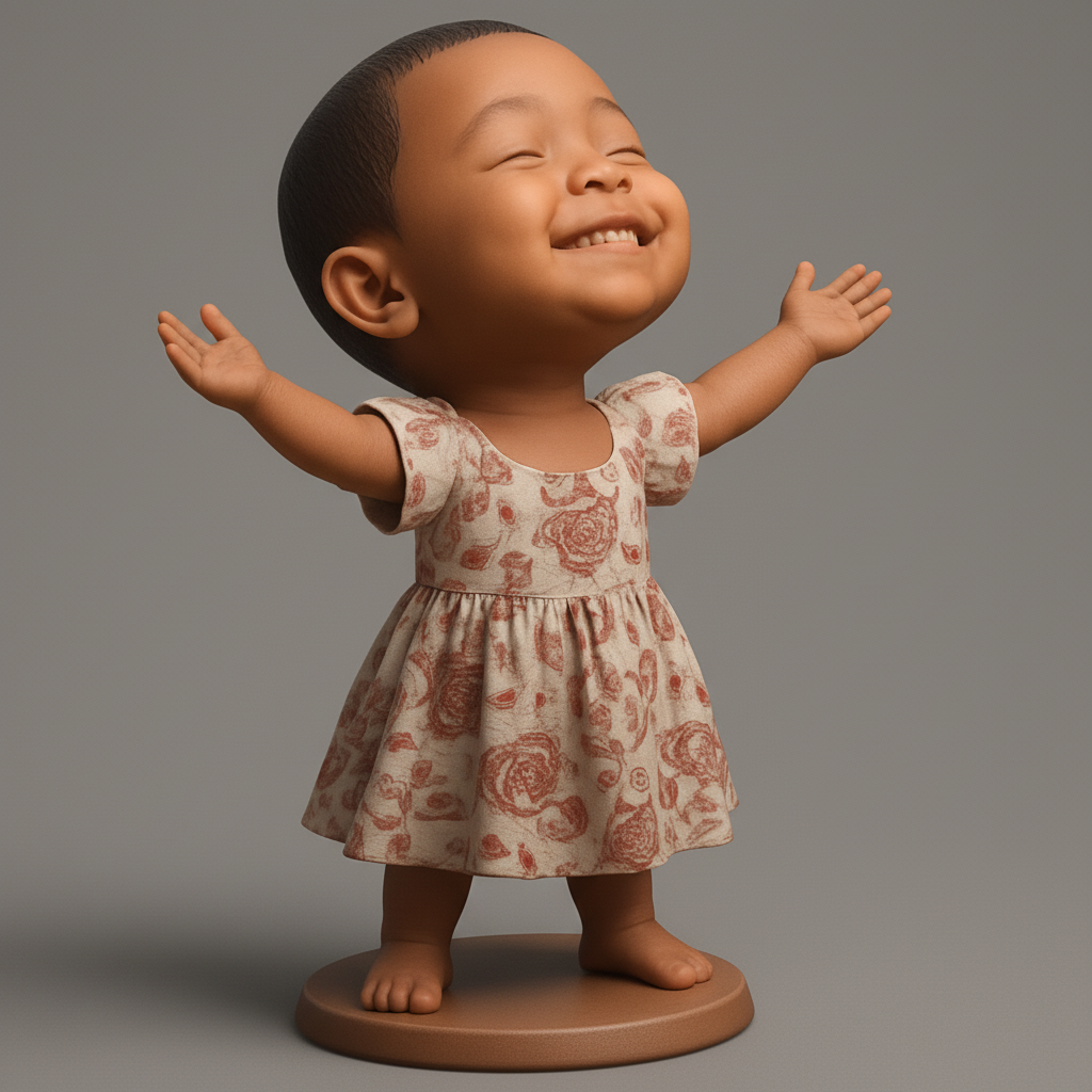 silhouette 3d printer maker-3d portrait printing_Joyful Embrace (R) Figurine: Happy Decor Piece