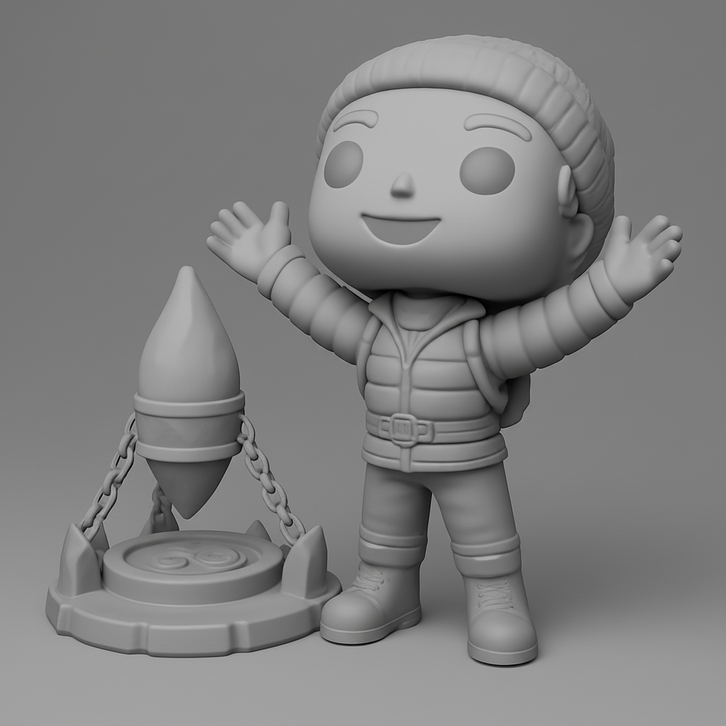 face anatomy 3d model-create 3d face model from photo_Adventure Boy & Everlight Beacon Funko Style Figurine