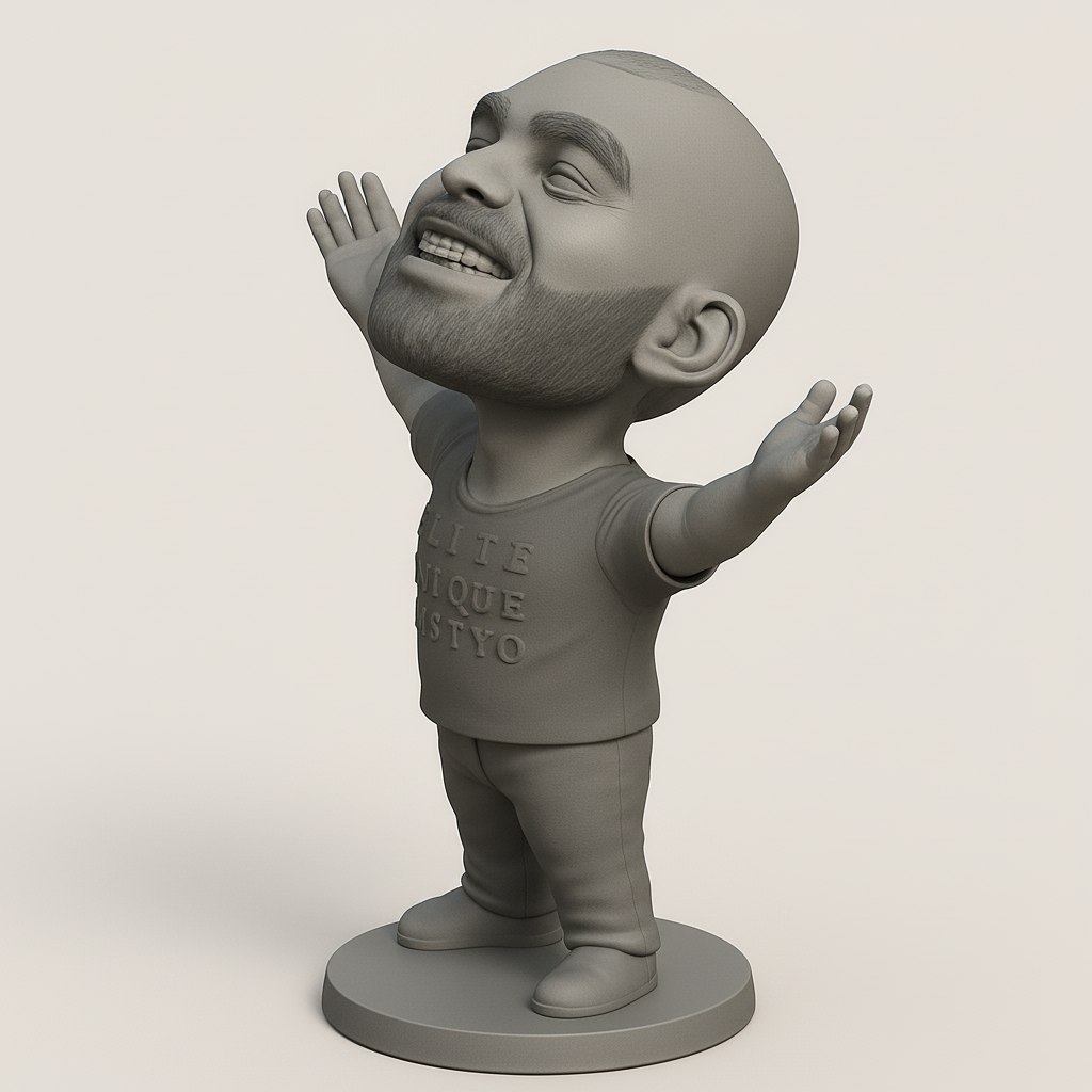 silhouette 3d printer maker-3d portrait printing_Joyful Figurine with Unique Style