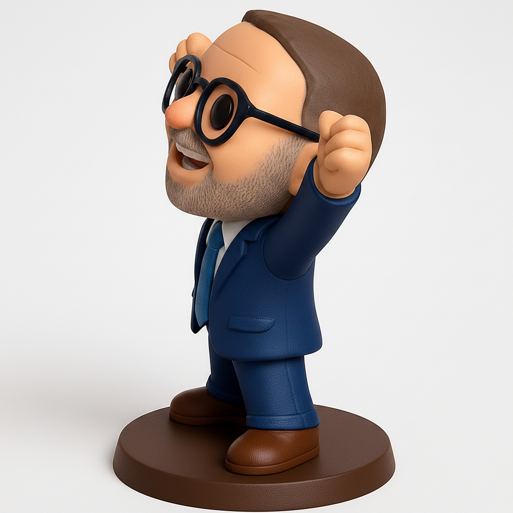 face to 3d model ai-3D portrait printing from photo_Happy CEO Figure: Celebrate Success on Your Desk!