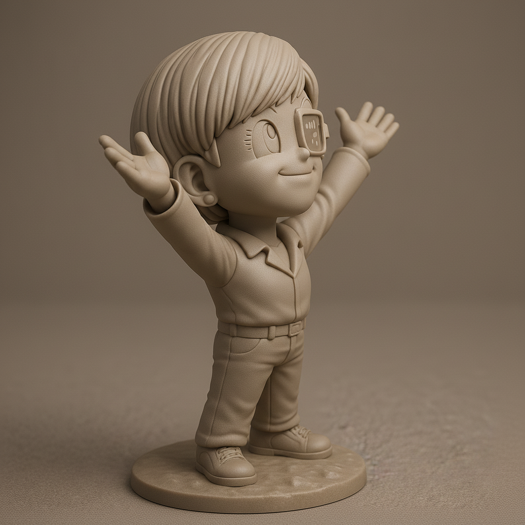 face anatomy 3d model-create 3d face model from photo_Joyful 3D Character Model for Printing