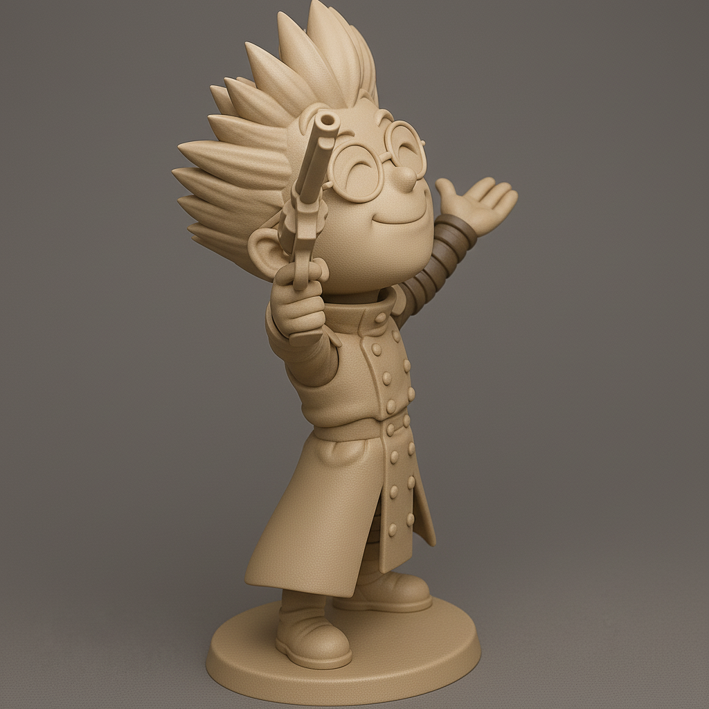 silhouette 3d printer maker-3d portrait printing_Charming Heroic Figure with a Twist