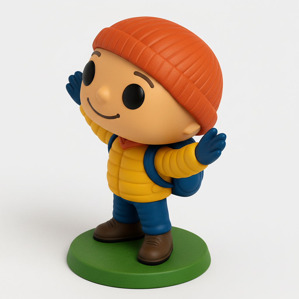 face anatomy 3d model-create 3d face model from photo_Happy Hiker Adventure Figurine - Funko Style Collectible
