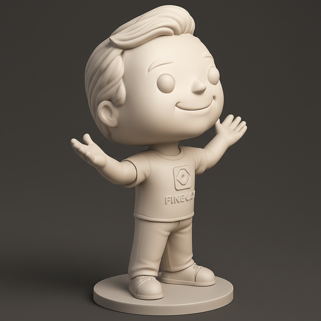 face to 3d model ai-3D portrait printing from photo_Friendly Finecam Mascot Figurine: Print & Welcome!