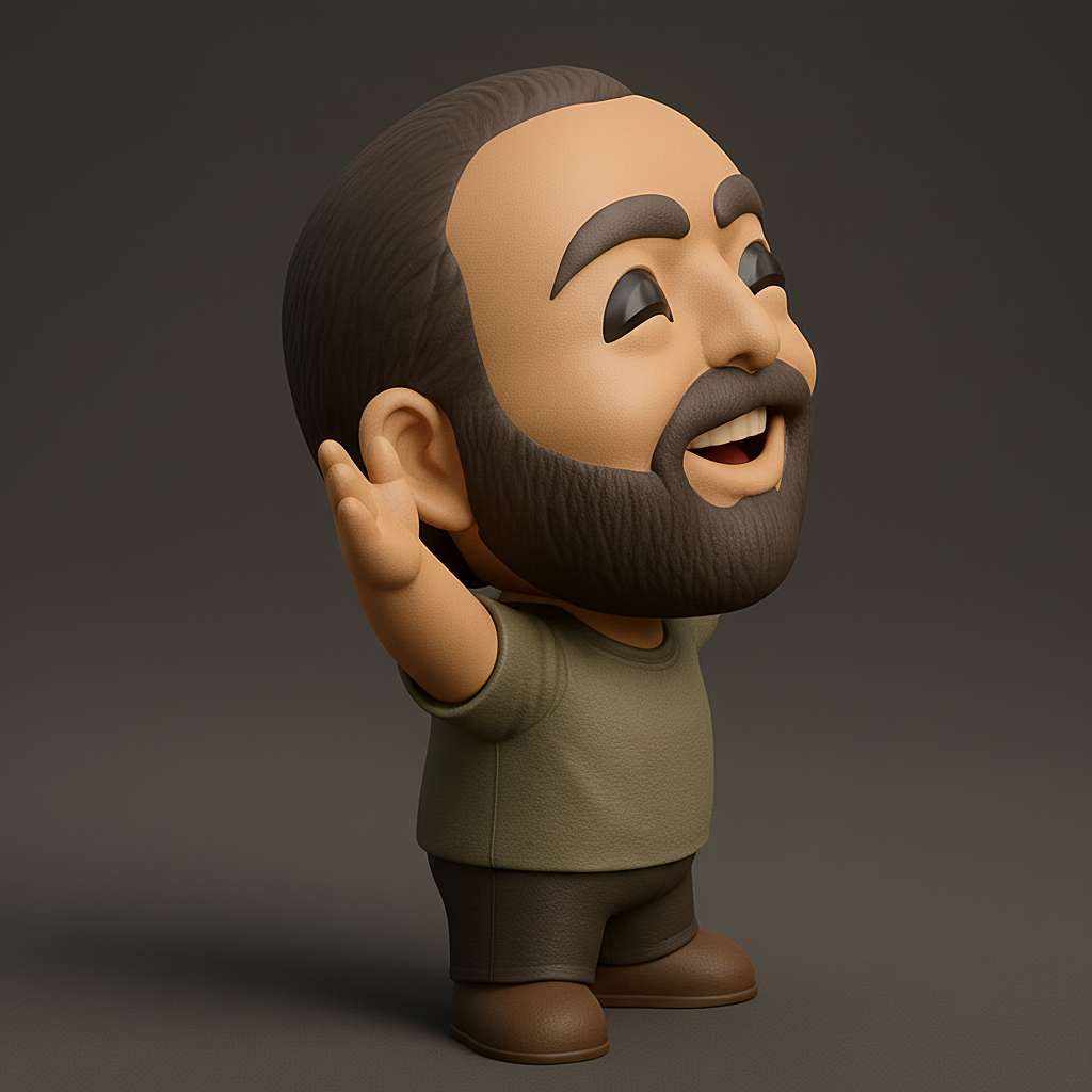 face to 3d model ai-3D portrait printing from photo_Happy Man Emoji Figurine: Joyful 3D Print