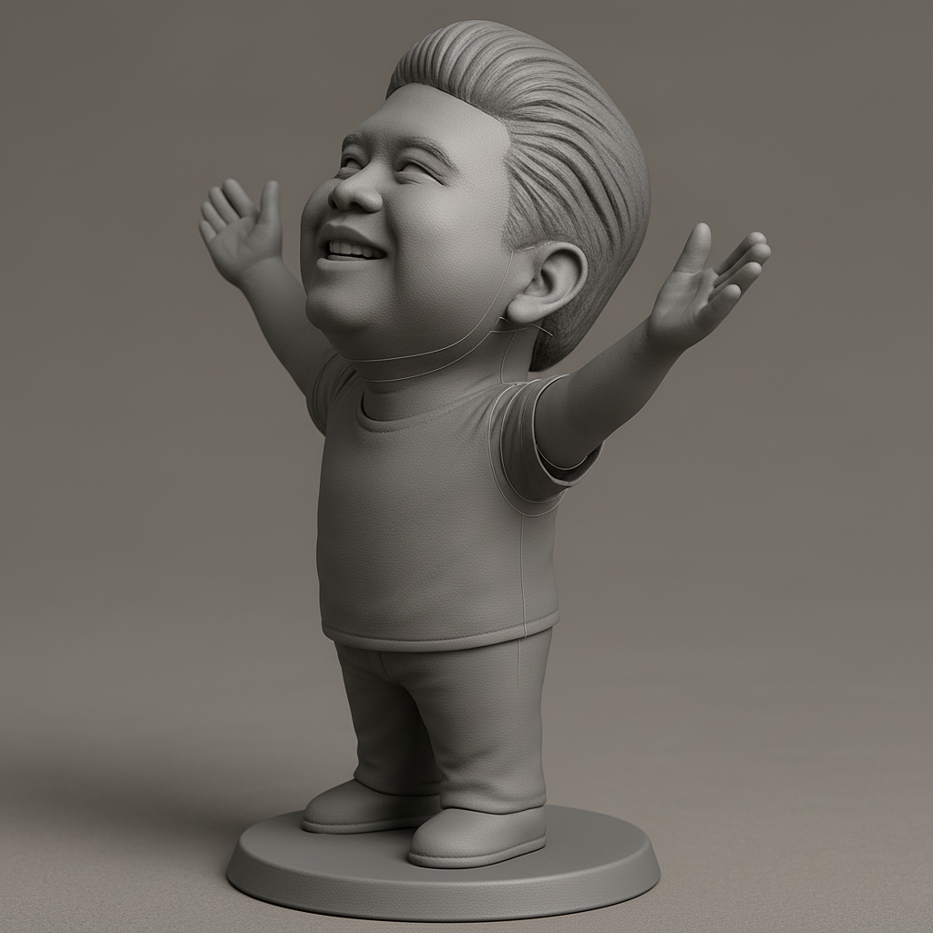 face anatomy 3d model-create 3d face model from photo_Smiling Optimist Figurine for Positive Vibes