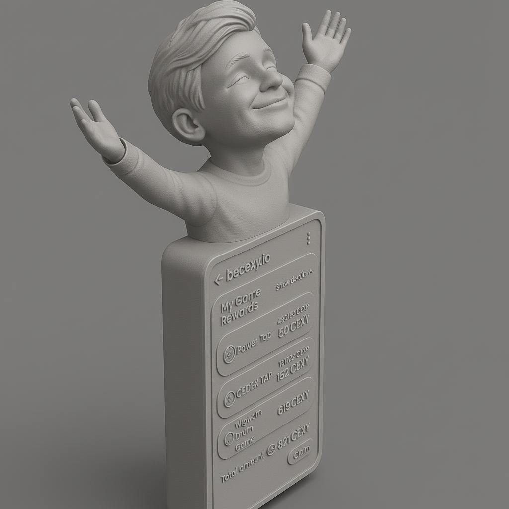 silhouette 3d printer maker-3d portrait printing_Uplifting Crypto Game Rewards Display Stand