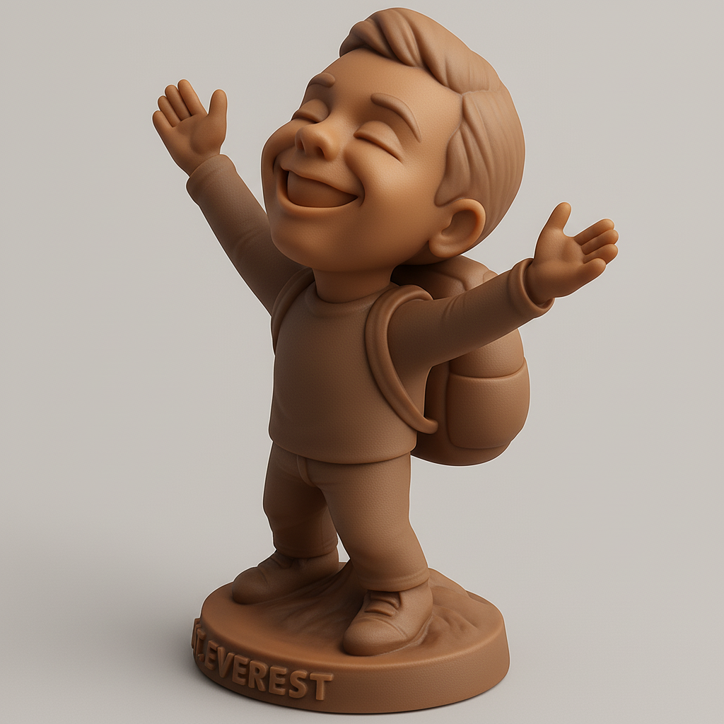 face anatomy 3d model-create 3d face model from photo_Joyful Everest Climber Trophy - Celebrate Achievements