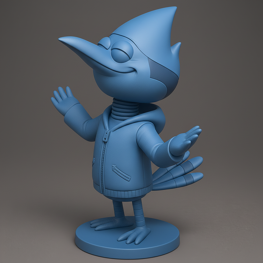 silhouette 3d printer maker-3d portrait printing_Charming Cartoon Bird Figurine for Your Collection