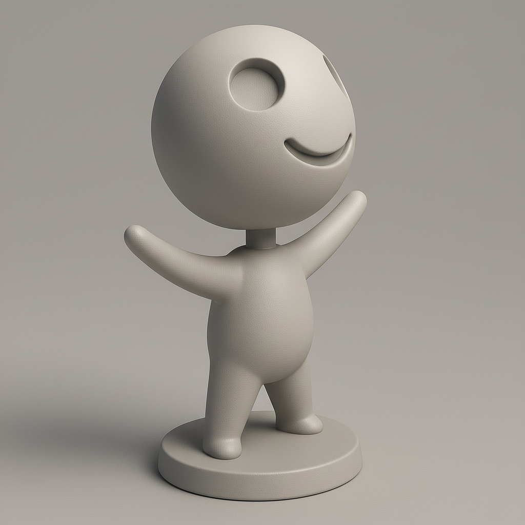 silhouette 3d printer maker-3d portrait printing_Cheerful Character Figurine